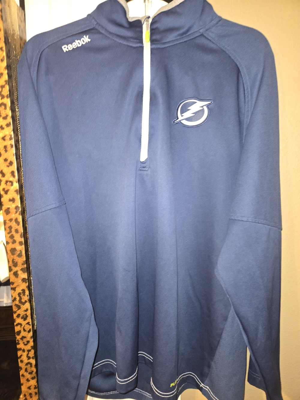 Reebok Tampa Bay Lightning NHL Center Ice 1/4 Zip Pullover Men’s XL Blue
